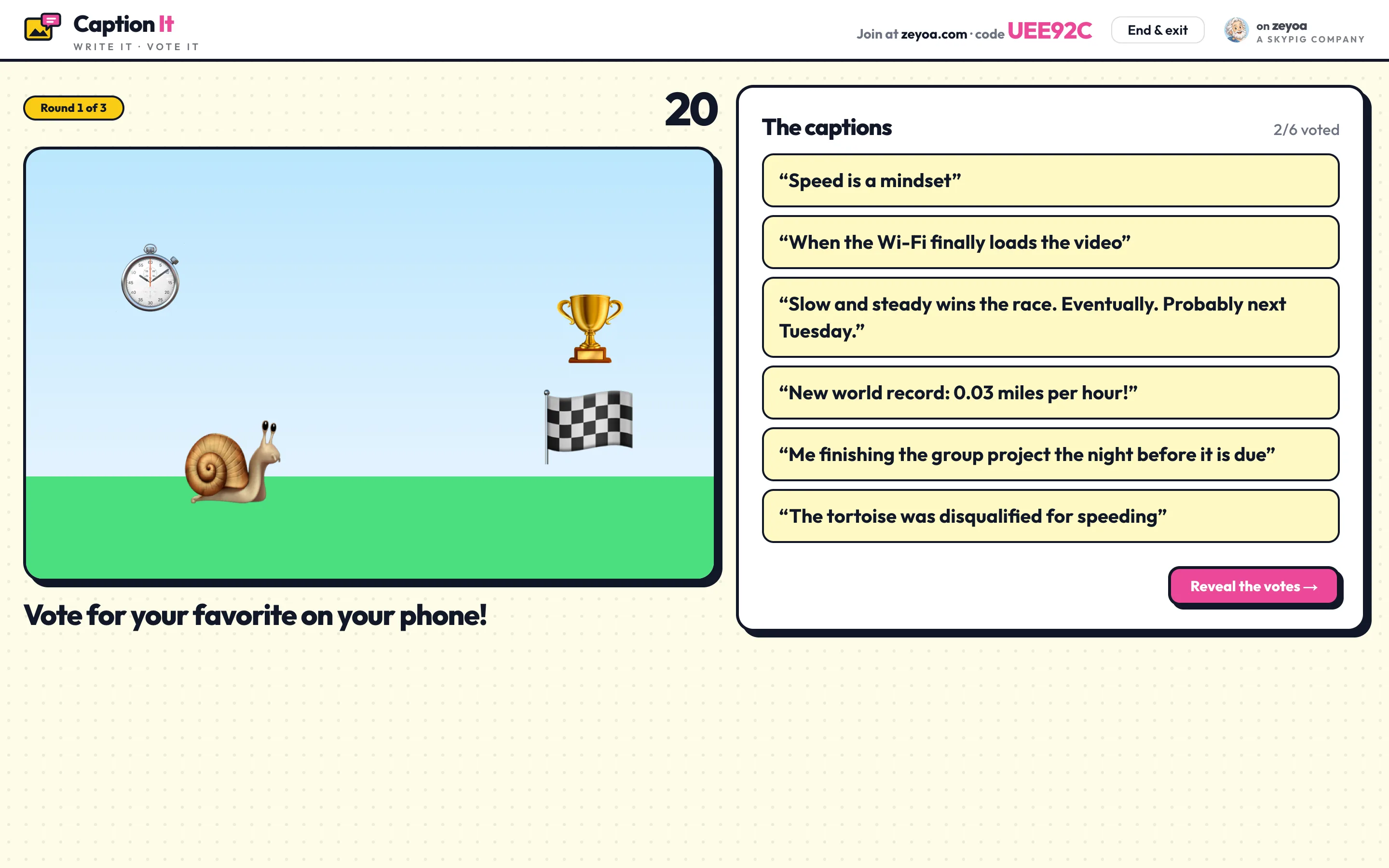 Caption It: the class screen
