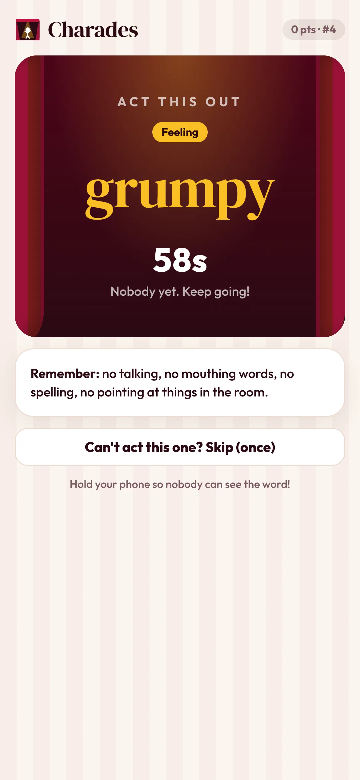 Charades: a student's phone